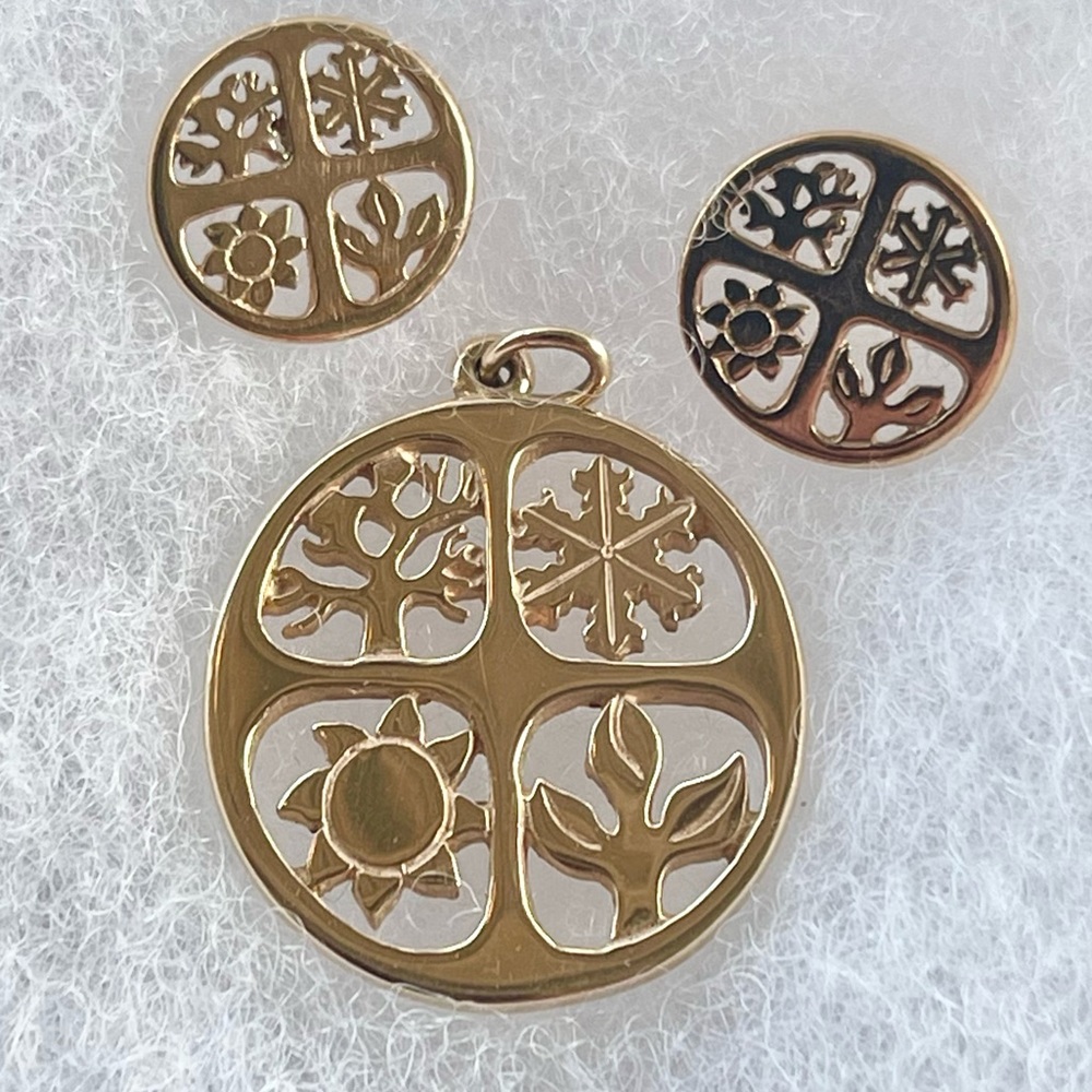 James Avery four seasons pendant and earrings set